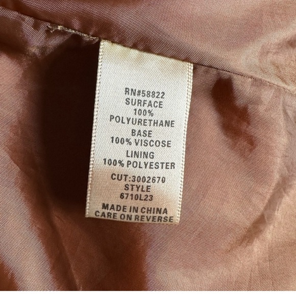 Max Studio Faux brown leather jacket size xs EUC - Picture 4 of 4